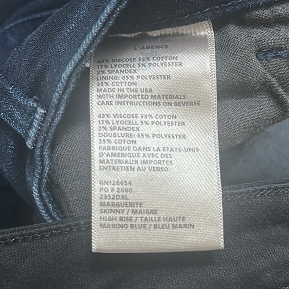 L’AGENCE Marguerite Skinny Jeans 2 Pairs Noir Marino Blue 28 - Picture 7 of 13